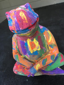 painted frog meditating